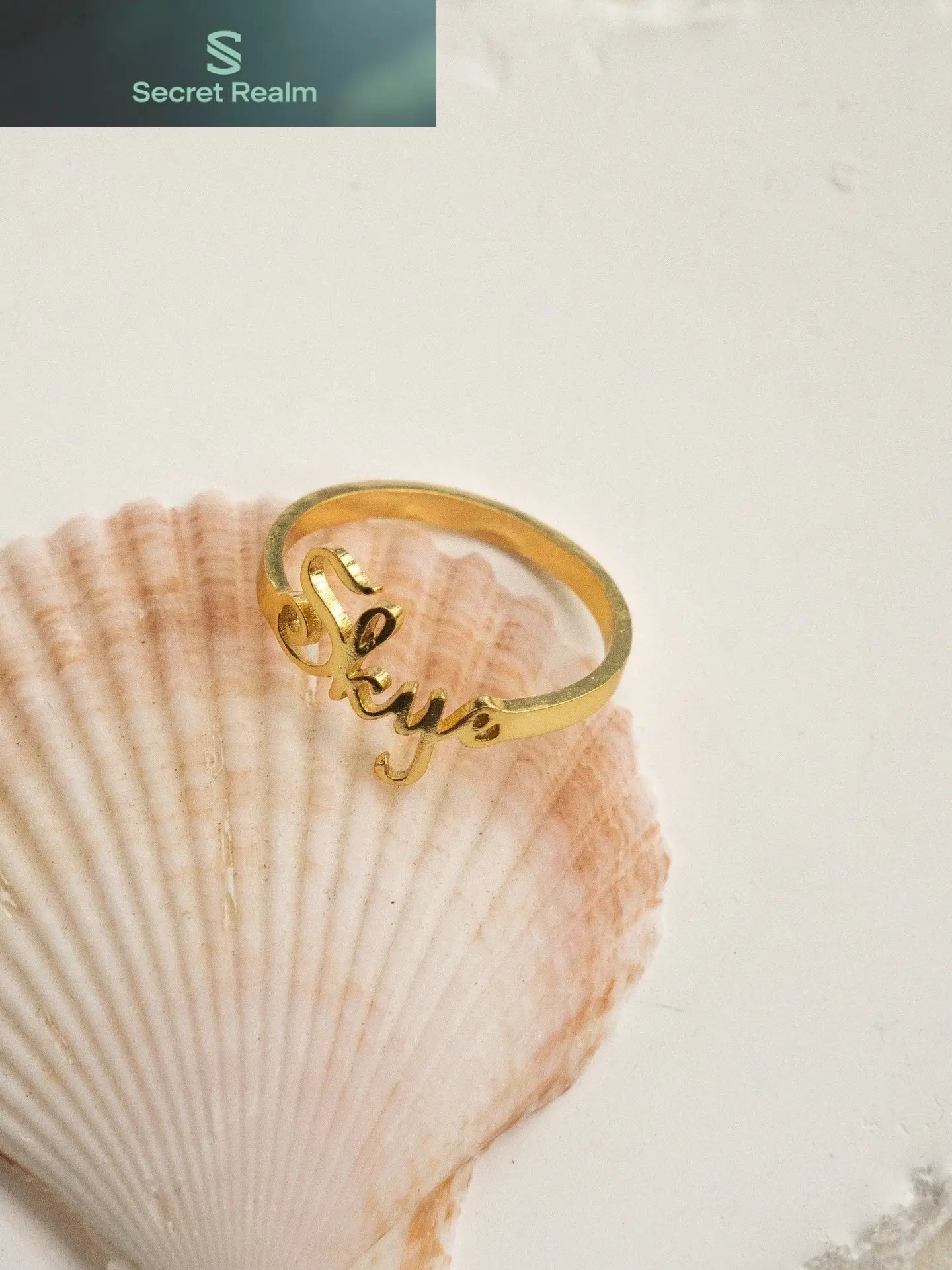 925 silver letter customized ring (packaging not included!!) Secret Realm