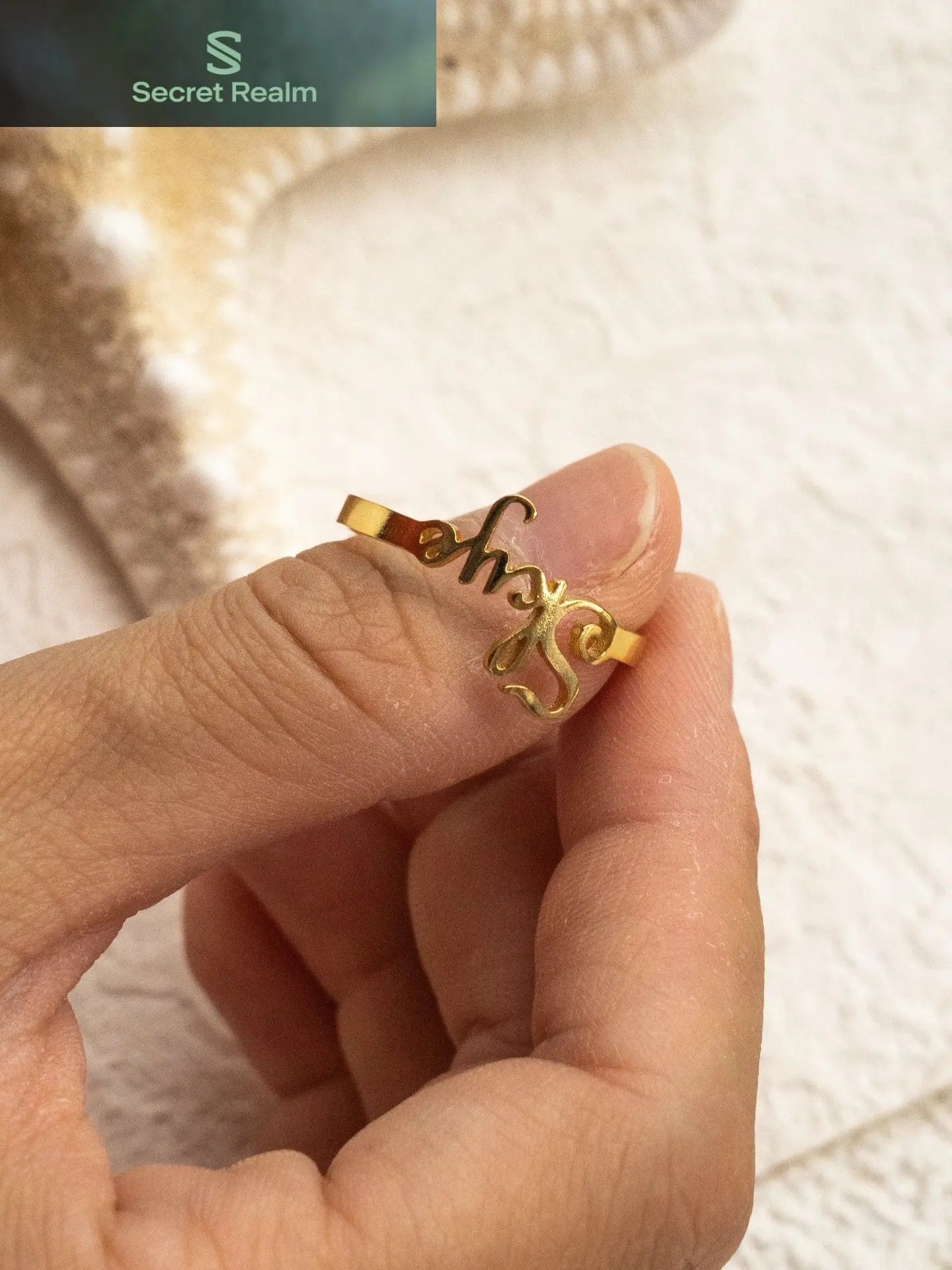 925 silver letter customized ring (packaging not included!!) Secret Realm