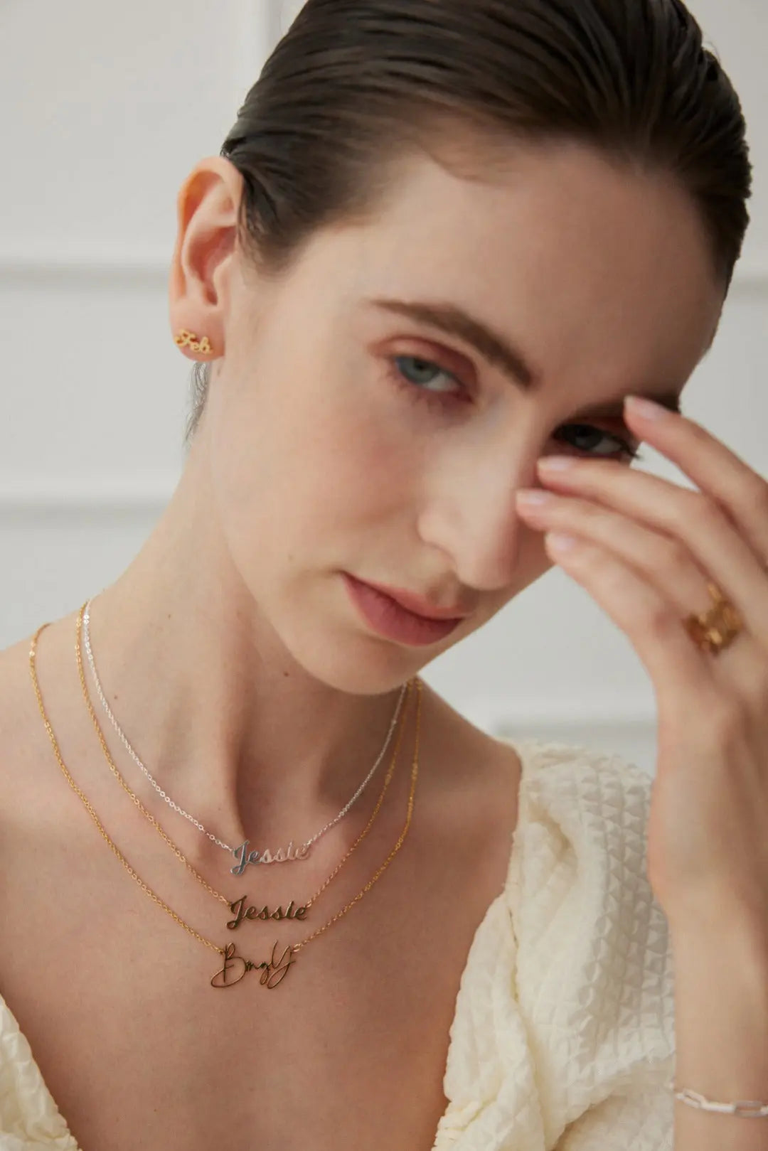 925 silver with 18K gold plating, custom lettering necklace (packaging not included!!) Secret Realm