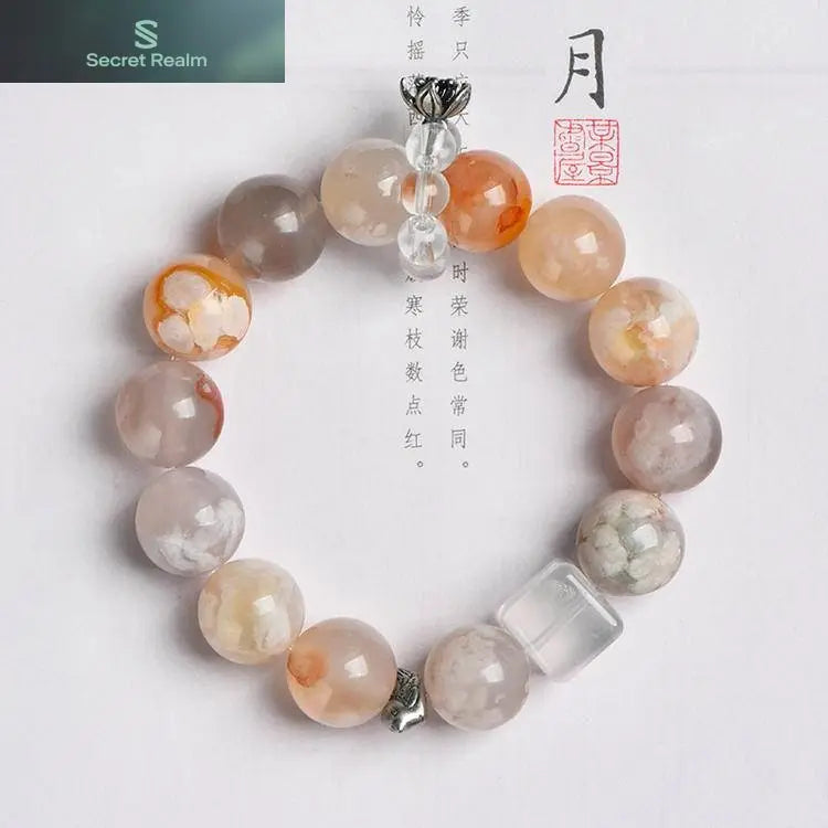 Cherry Blossom Agate Snowflake Ghost Bracelet (Featured Series) My Store