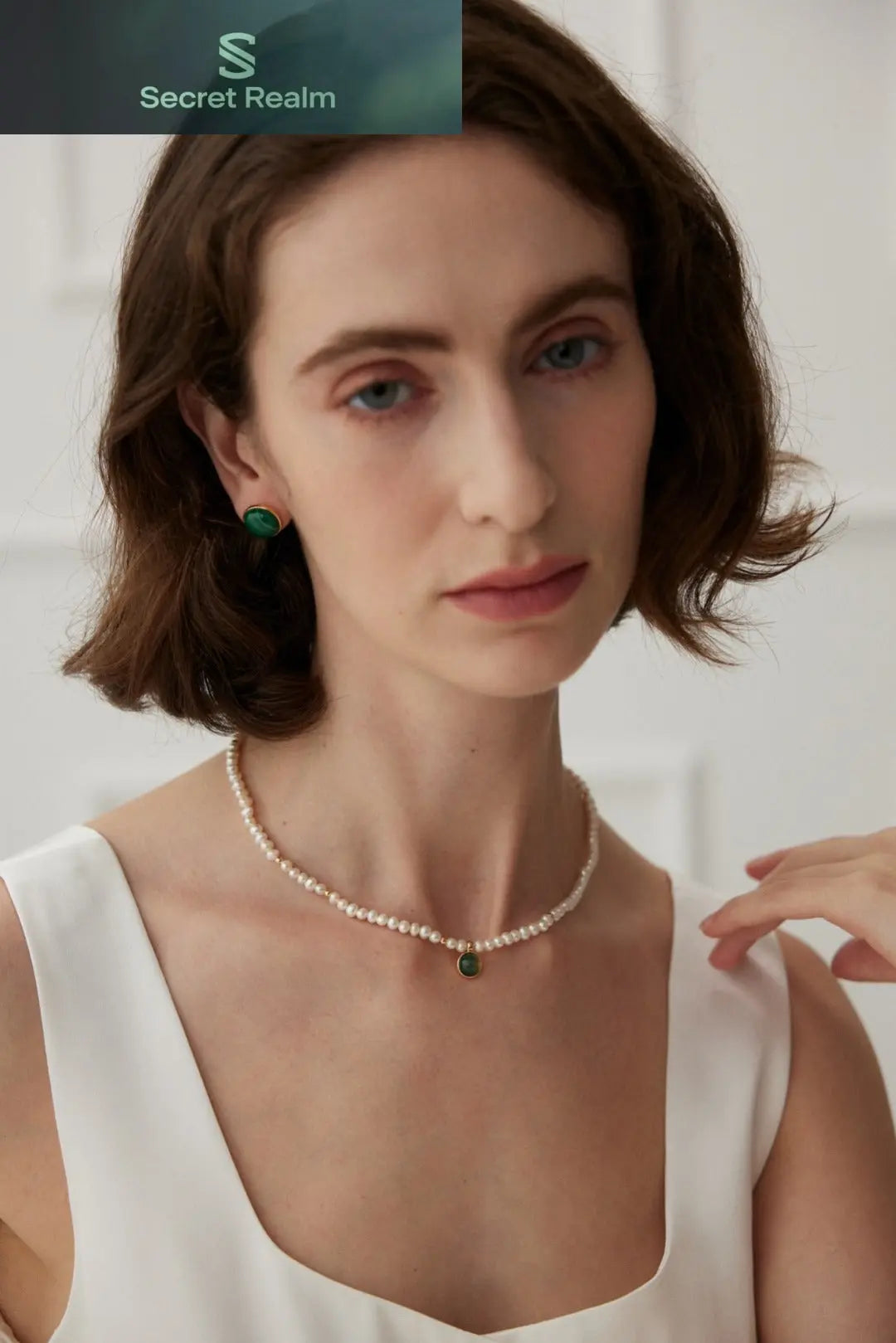 Exquisite malachite earrings Secret Realm