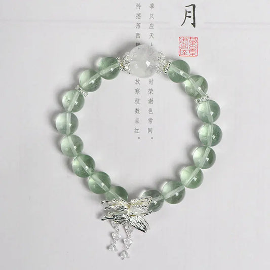 Green Fluorite Butterfly Single Loop Bracelet (Featured Series) My Store