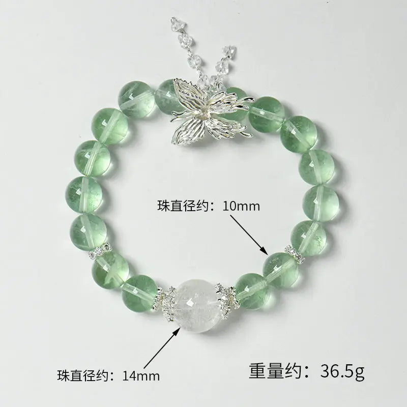 Green Fluorite Butterfly Single Loop Bracelet (Featured Series) My Store