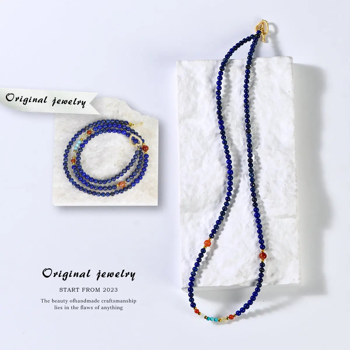 Lapis Lazuli Bracelet and Clavicle Chain (Light Luxury Series) My Store