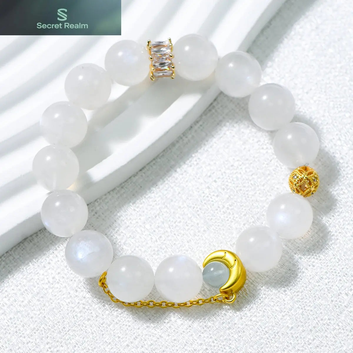 Moonstone Bracelet Moon Over the Sea (Light Luxury Series) My Store