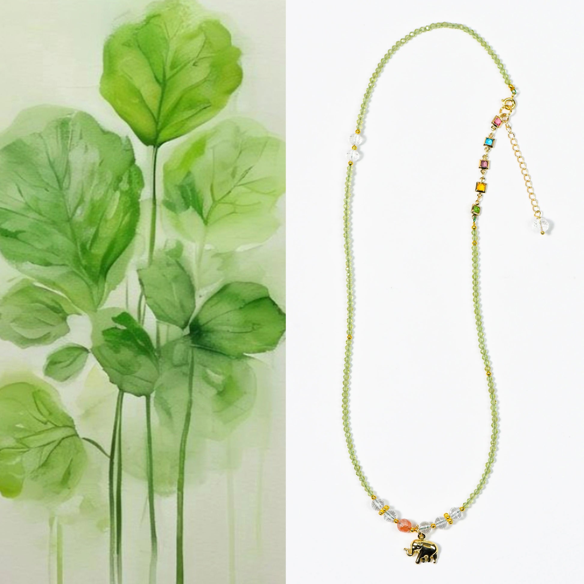 Peridot faceted bracelet clavicle chain (light luxury series) My Store