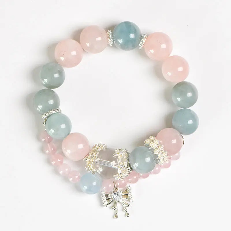 Pink Crystal Aquamarine Lucky Bracelet（Featured Series） My Store
