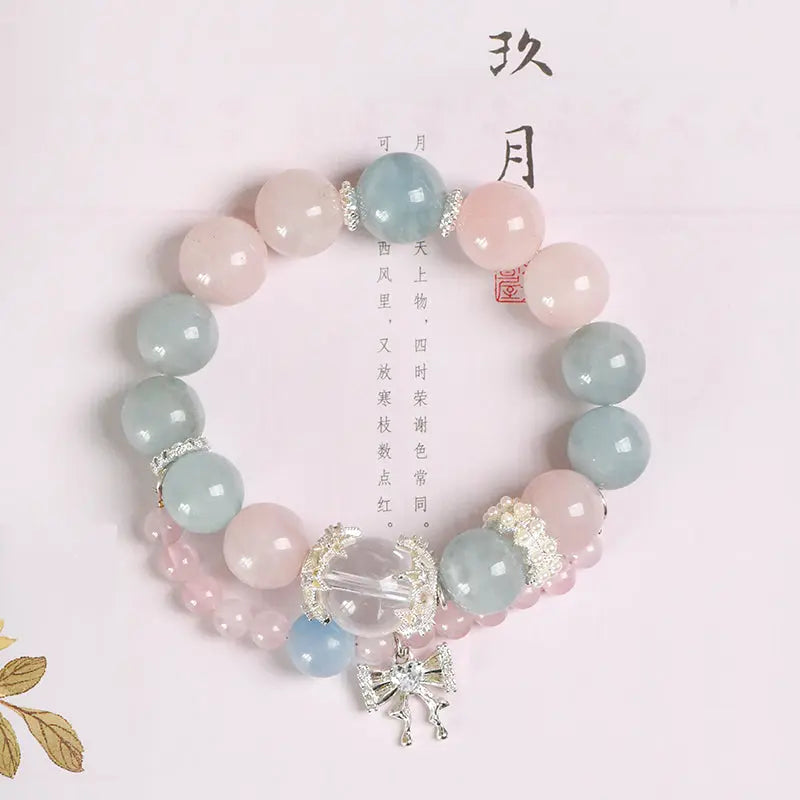 Pink Crystal Aquamarine Lucky Bracelet（Featured Series） My Store