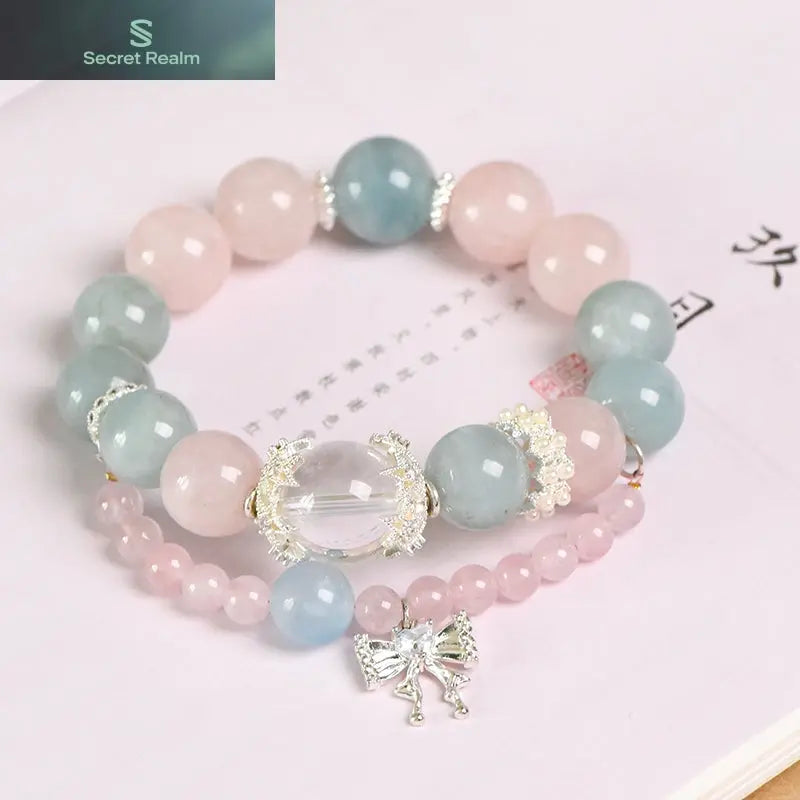 Pink Crystal Aquamarine Lucky Bracelet（Featured Series） My Store