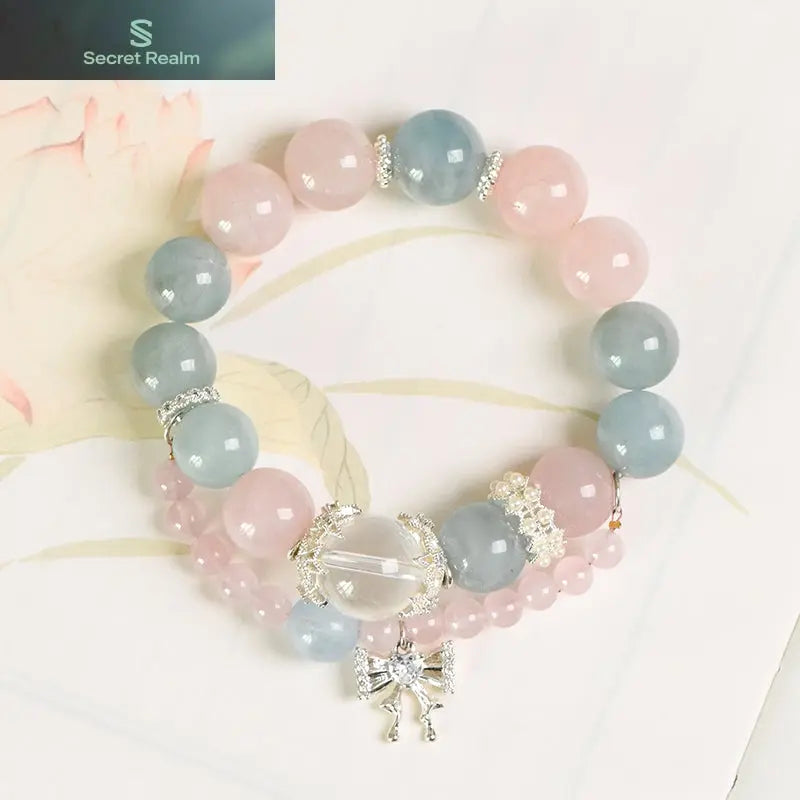 Pink Crystal Aquamarine Lucky Bracelet（Featured Series） My Store