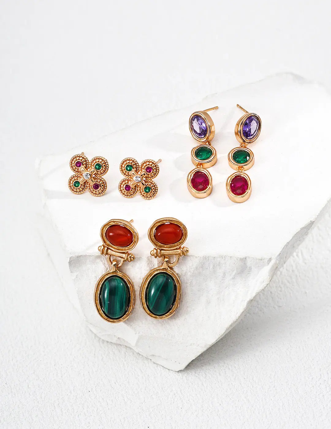 S925 Silver Fashion Vintage Zircon Earrings Secret Realm