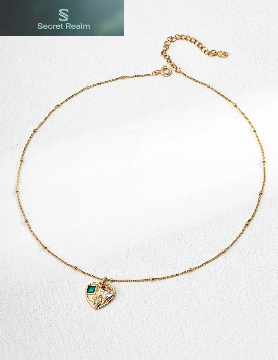 S925 Silver Retro Design Zircon Heart Pendant Secret Realm