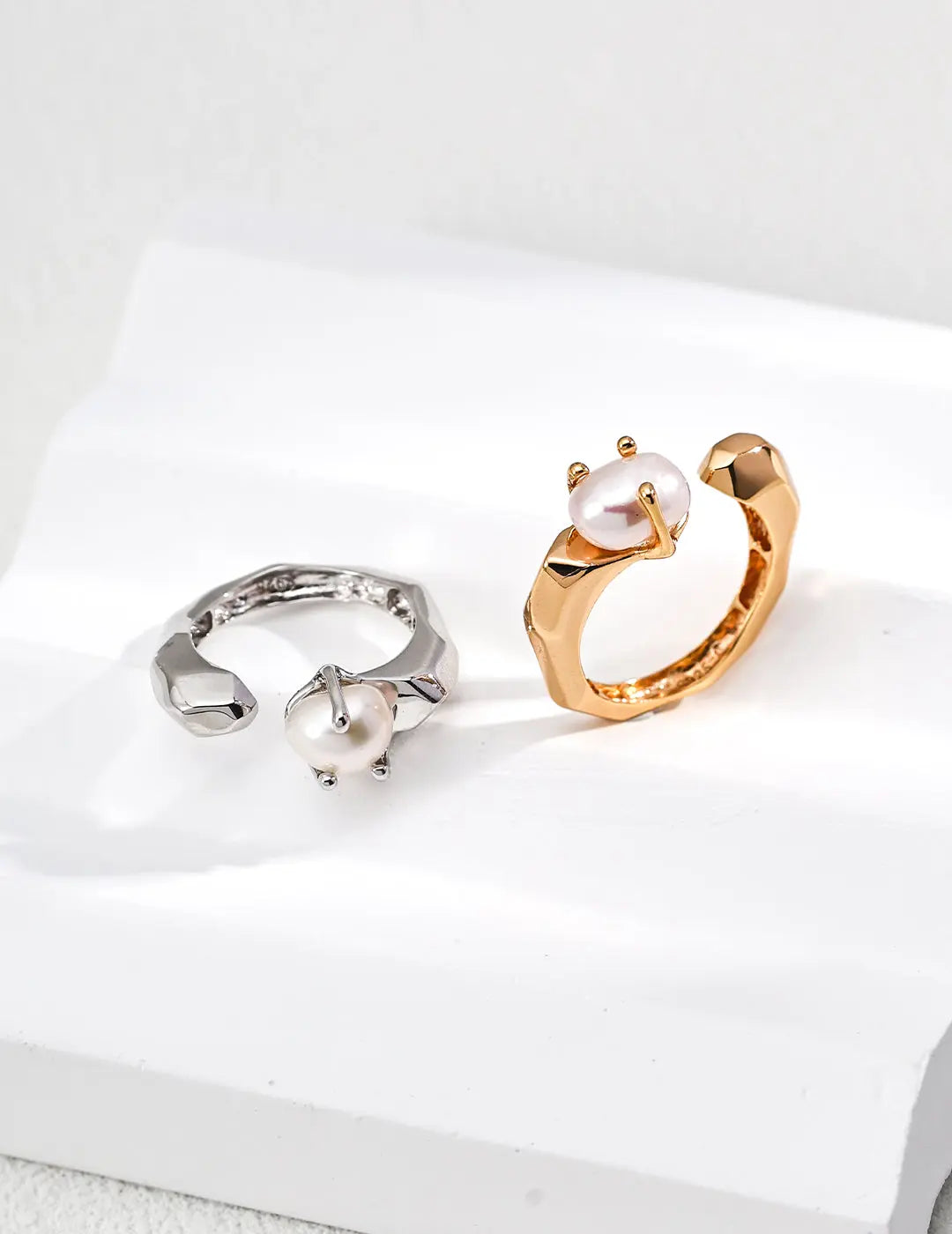 S925 Silver Simple Natural Pearl Ring Secret Realm