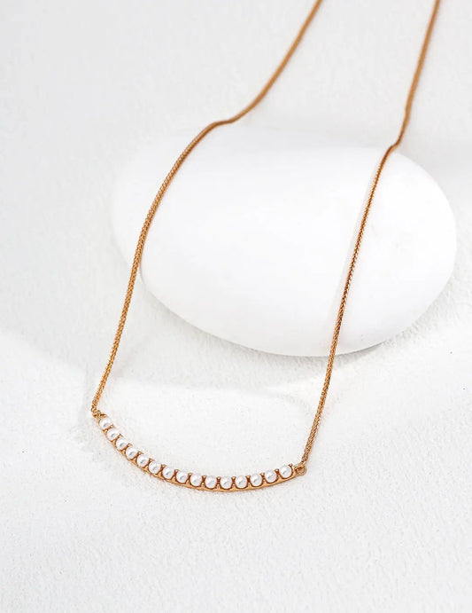 S925 Silver Simple Pearl Necklace Secret Realm