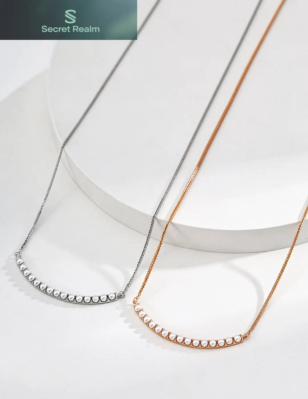S925 Silver Simple Pearl Necklace Secret Realm