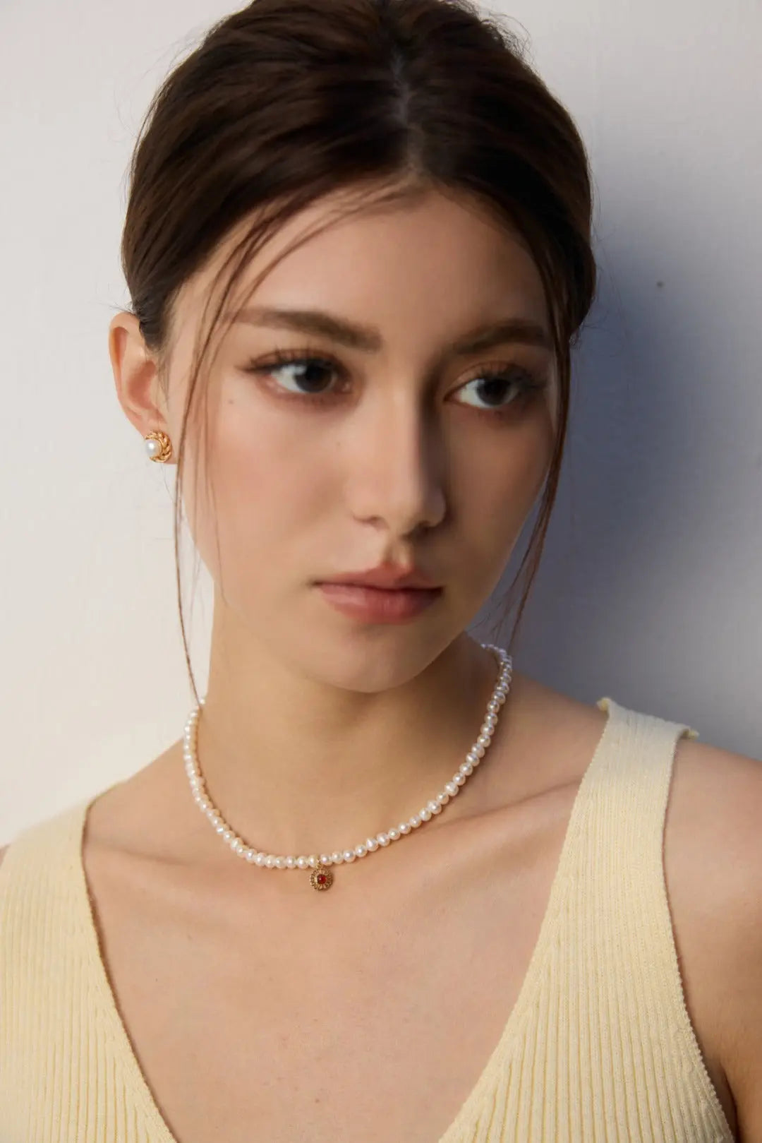 S925 silver natural pearl red black agate necklace Secret Realm