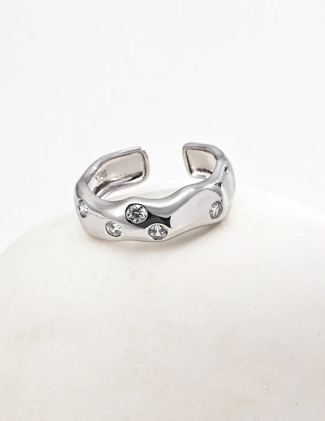 S925 silver simple zircon ring Secret Realm