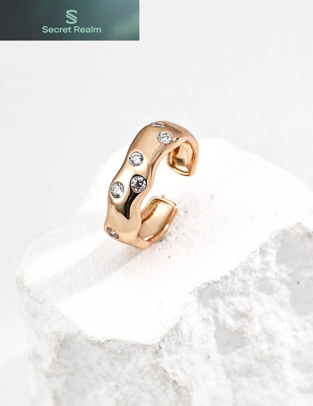 S925 silver simple zircon ring Secret Realm