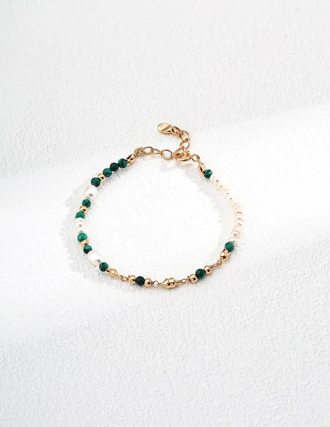 S925 silver vintage natural pearl malachite bracelet Secret Realm