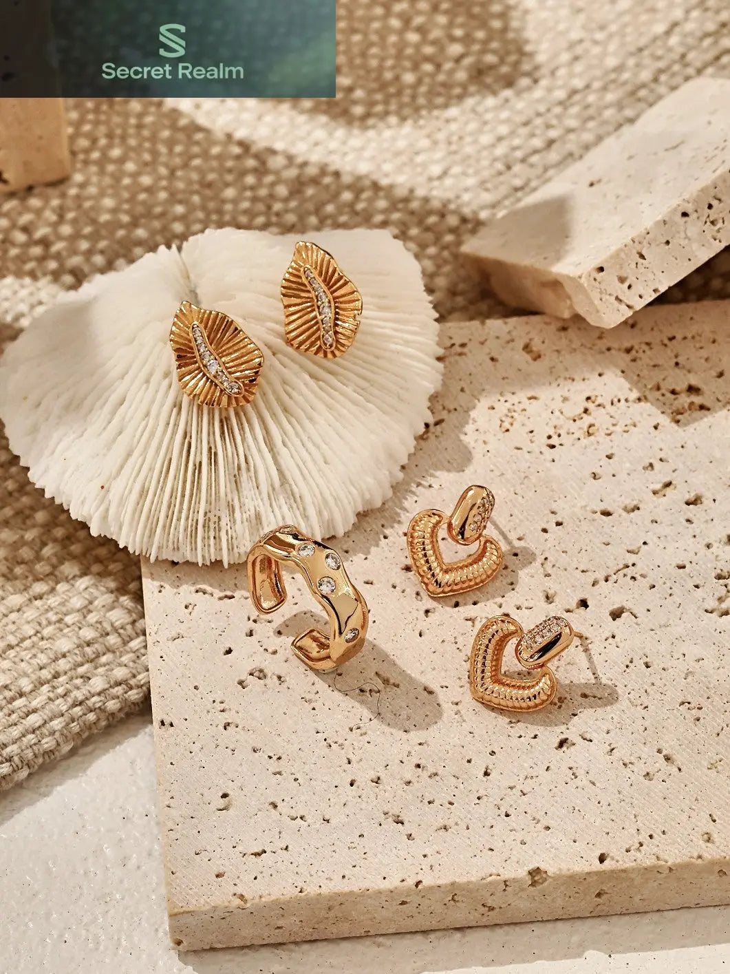 S925 silver vintage zircon earrings Secret Realm