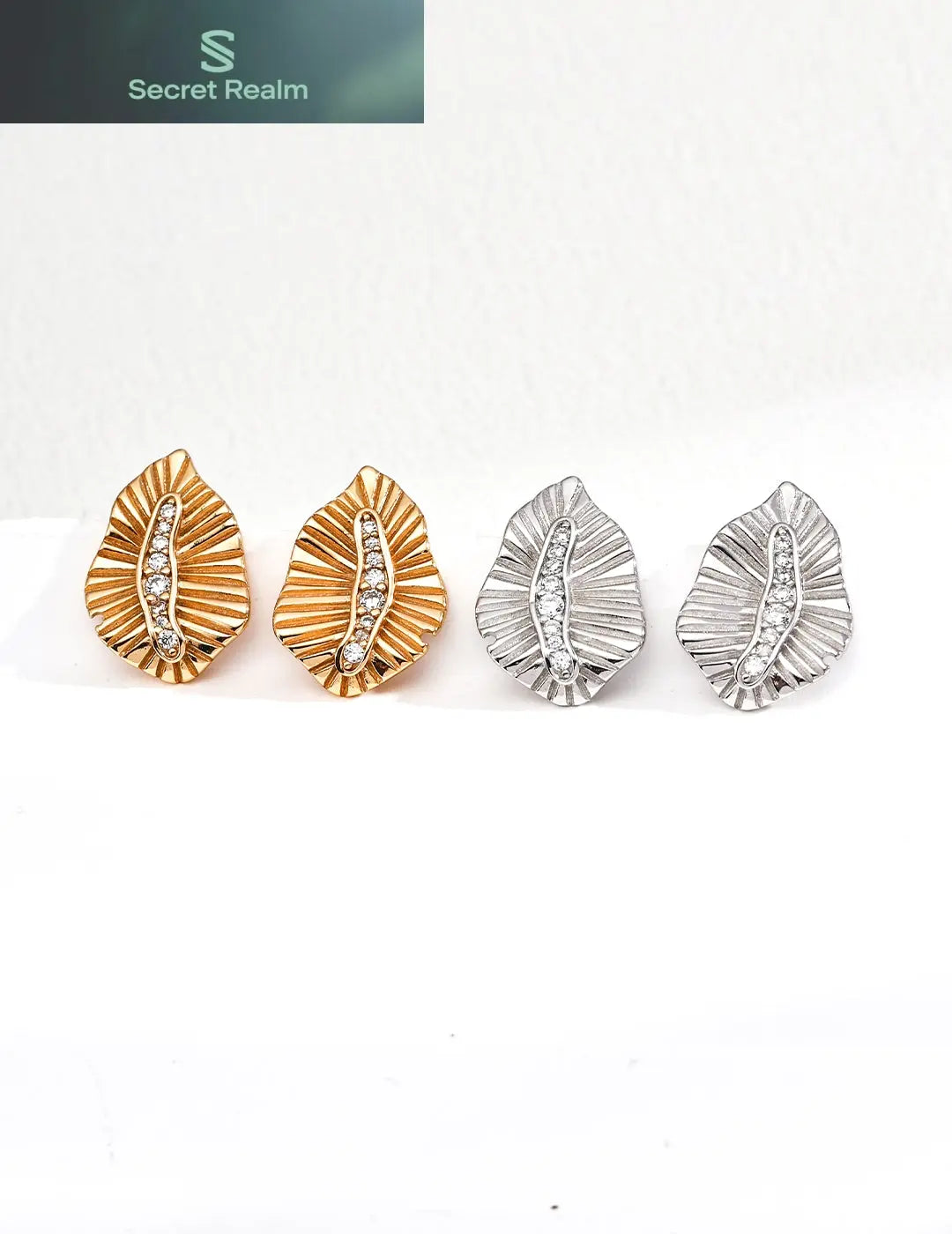 S925 silver vintage zircon earrings Secret Realm