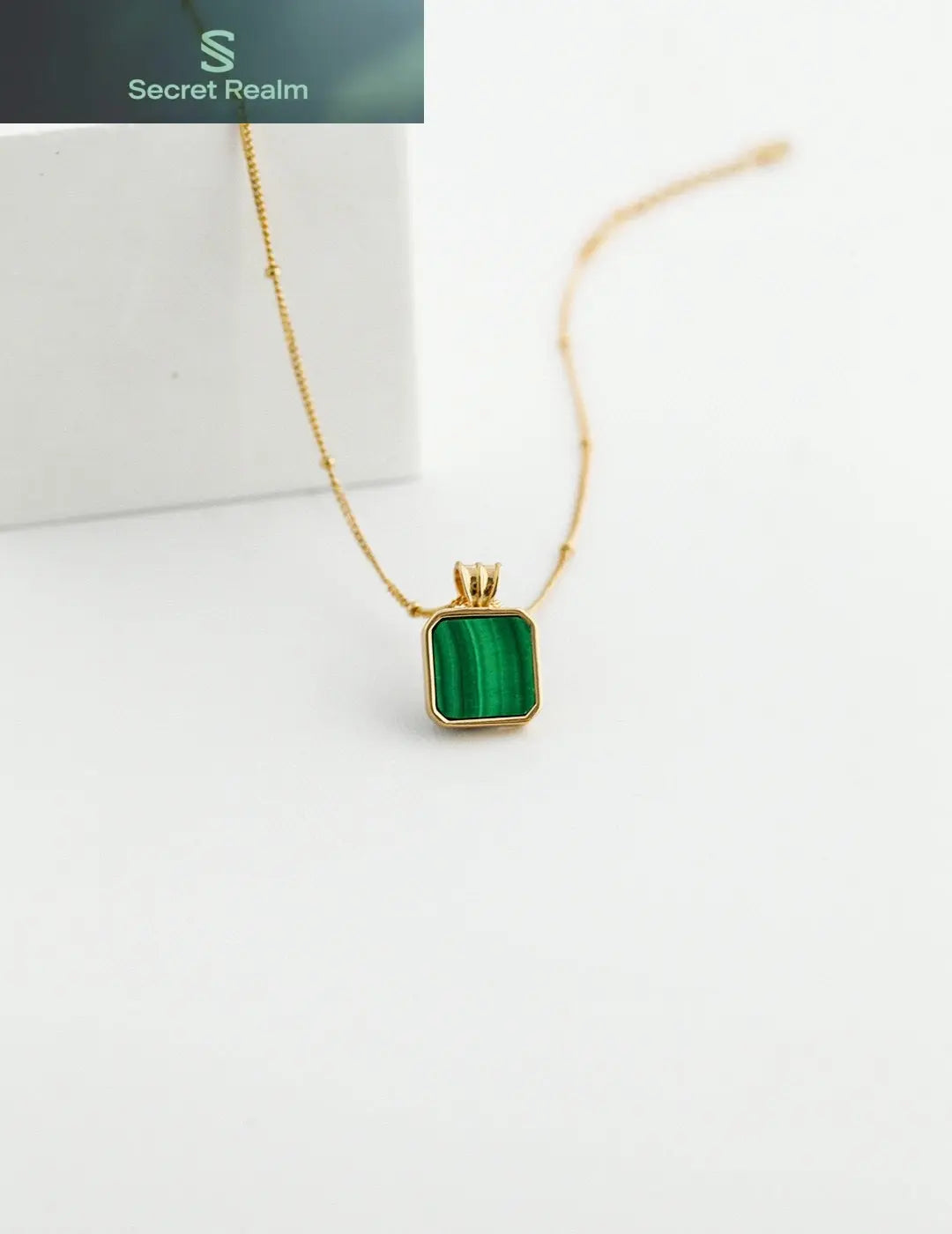 Sterling Silver Malachite Necklace Secret Realm