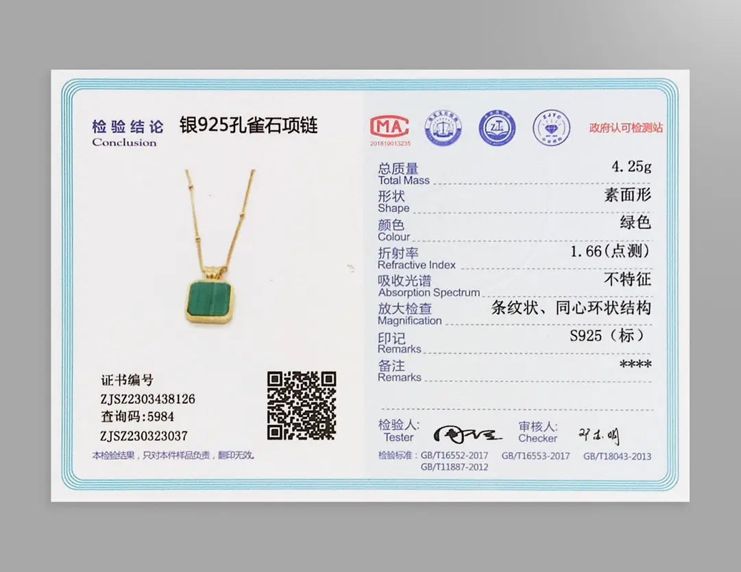 Sterling Silver Malachite Necklace Secret Realm