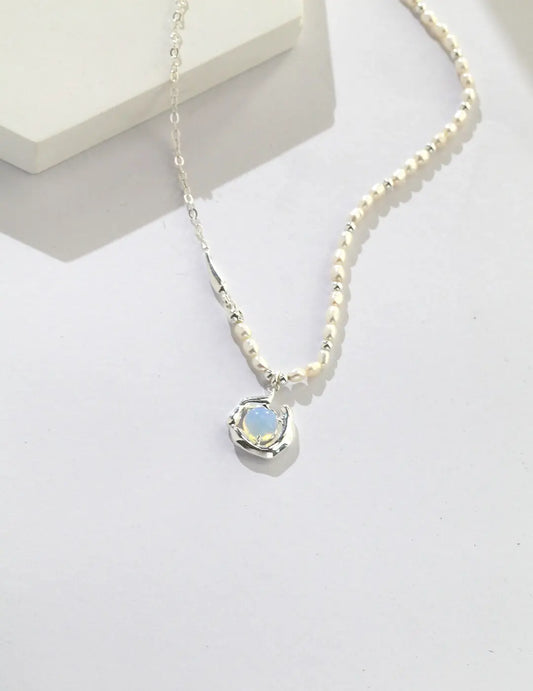 Sterling Silver Opal Necklace Secret Realm