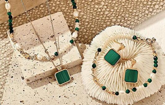 Sterling silver malachite earrings Secret Realm