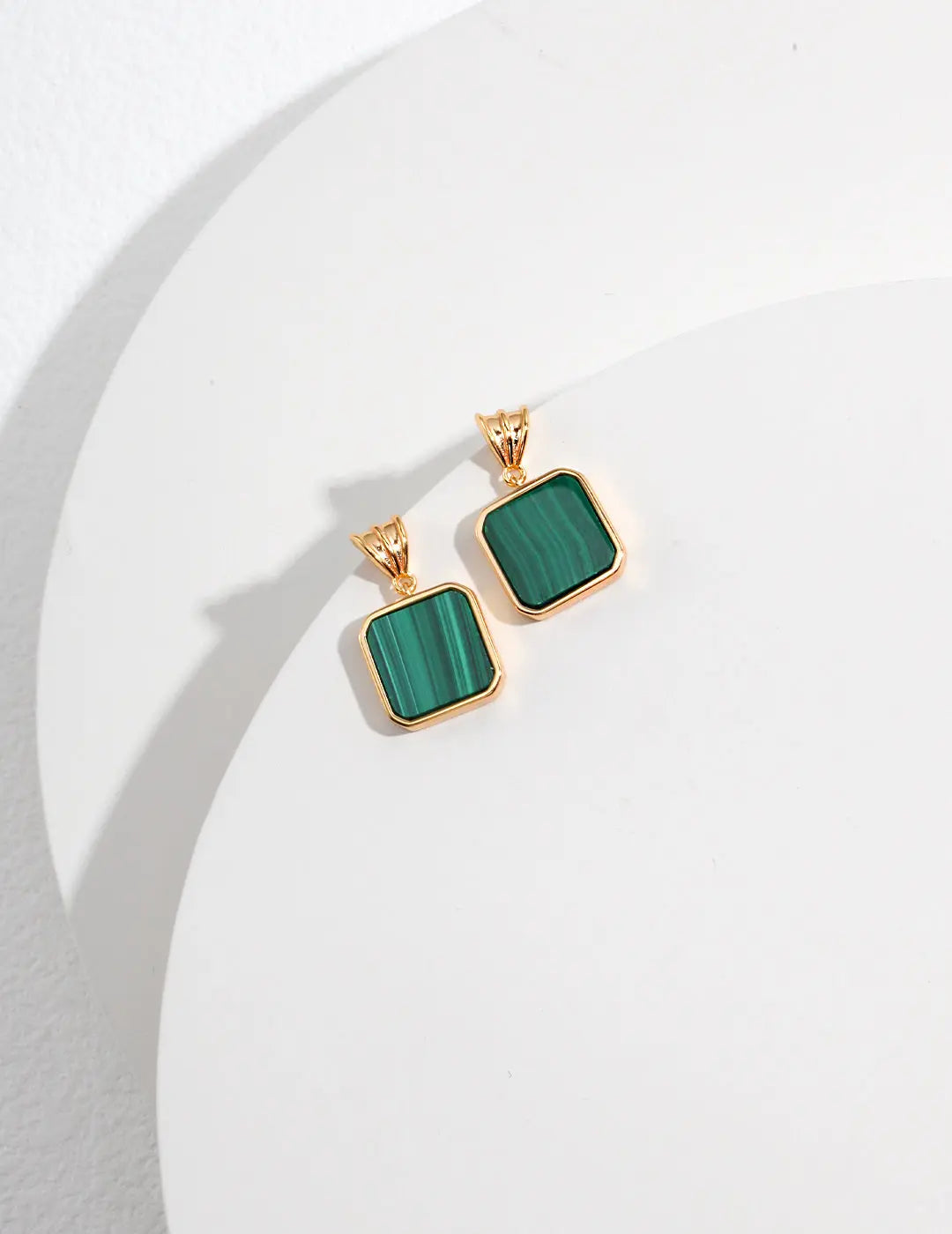 Sterling silver malachite earrings Secret Realm