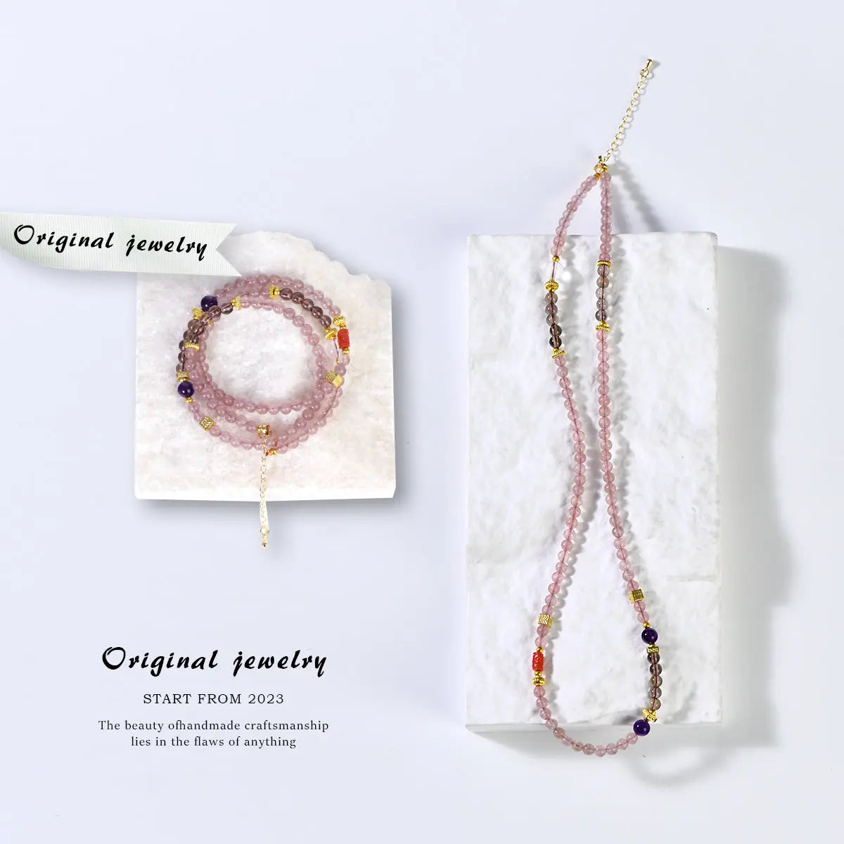 Strawberry crystal bracelet clavicle chain dual use (light luxury series) My Store