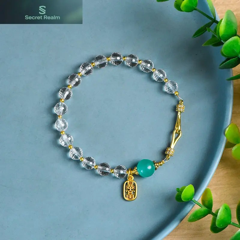 White crystal faceted bracelet (light luxury series) My Store