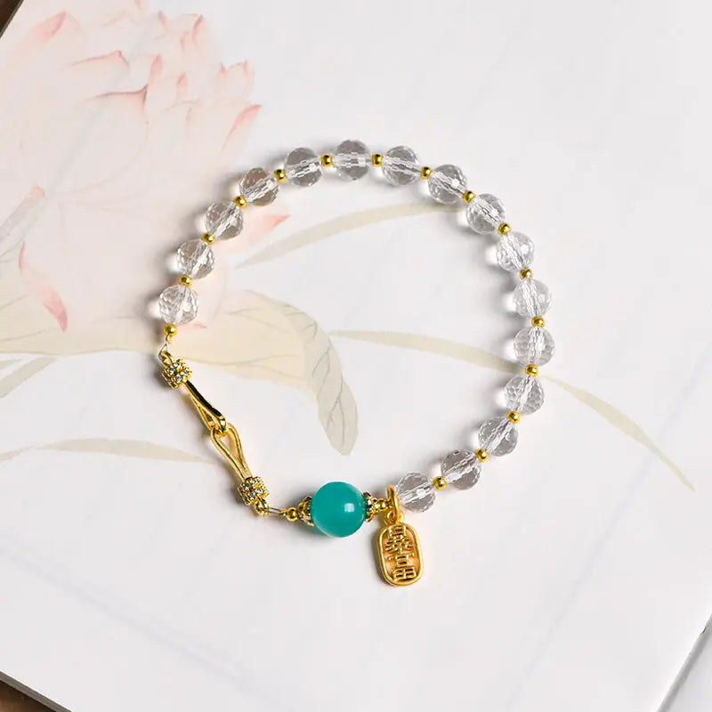 White crystal faceted bracelet (light luxury series) My Store