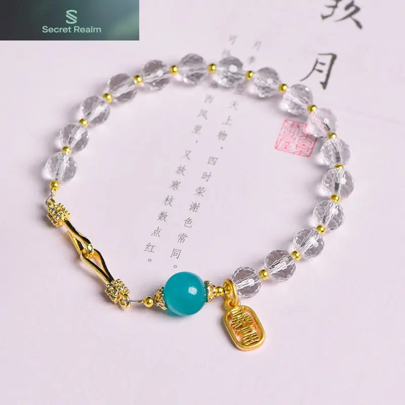 White crystal faceted bracelet (light luxury series) My Store