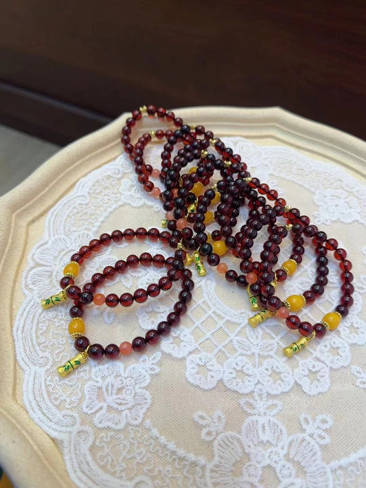 Natural blood amber bracelet (light luxury series)