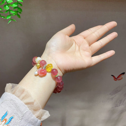 Natural Strawberry Quartz Bracelet (Featured Series)
