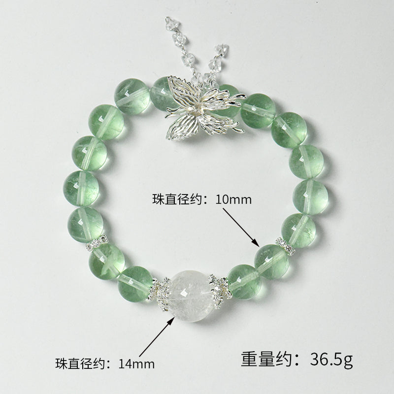 Green Fluorite Butterfly Single Loop Bracelet (Featured Series)