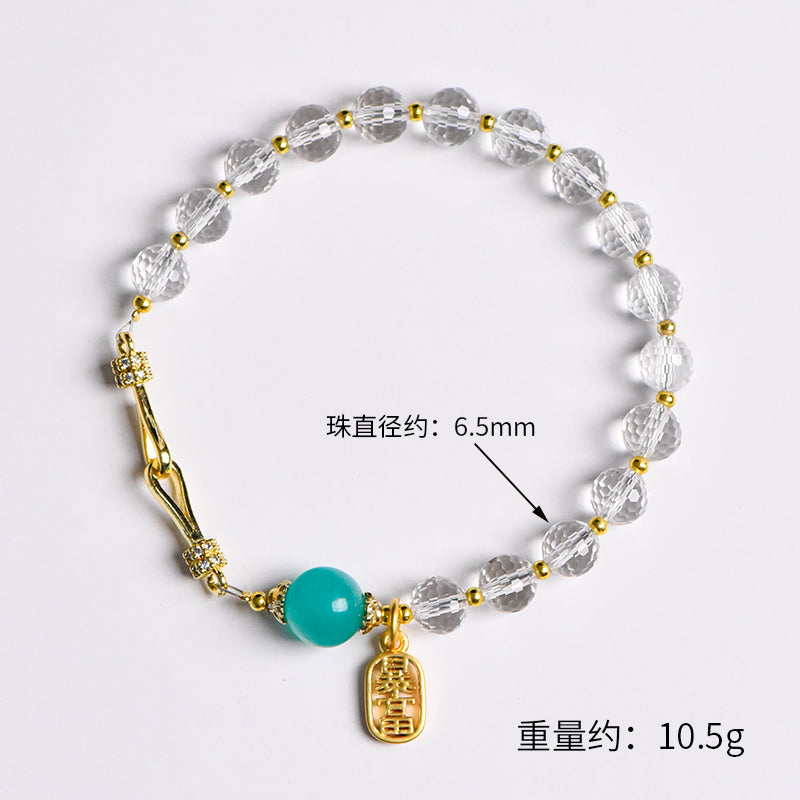White crystal faceted bracelet (light luxury series)