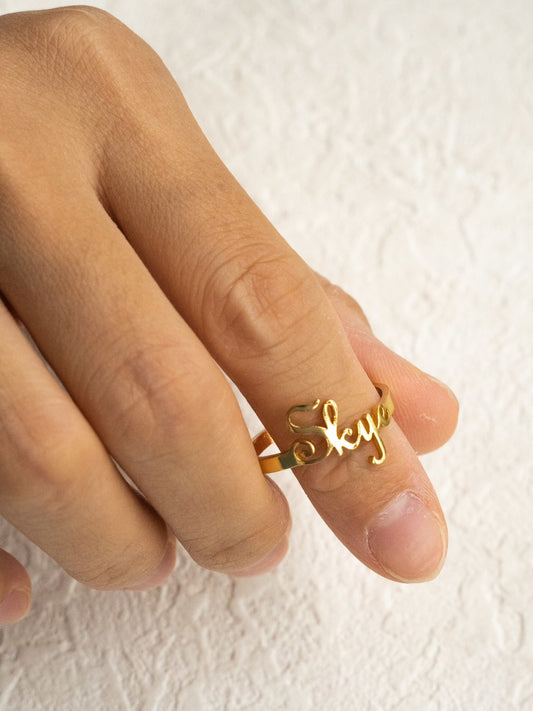 925 silver letter customized ring (packaging not included!!)