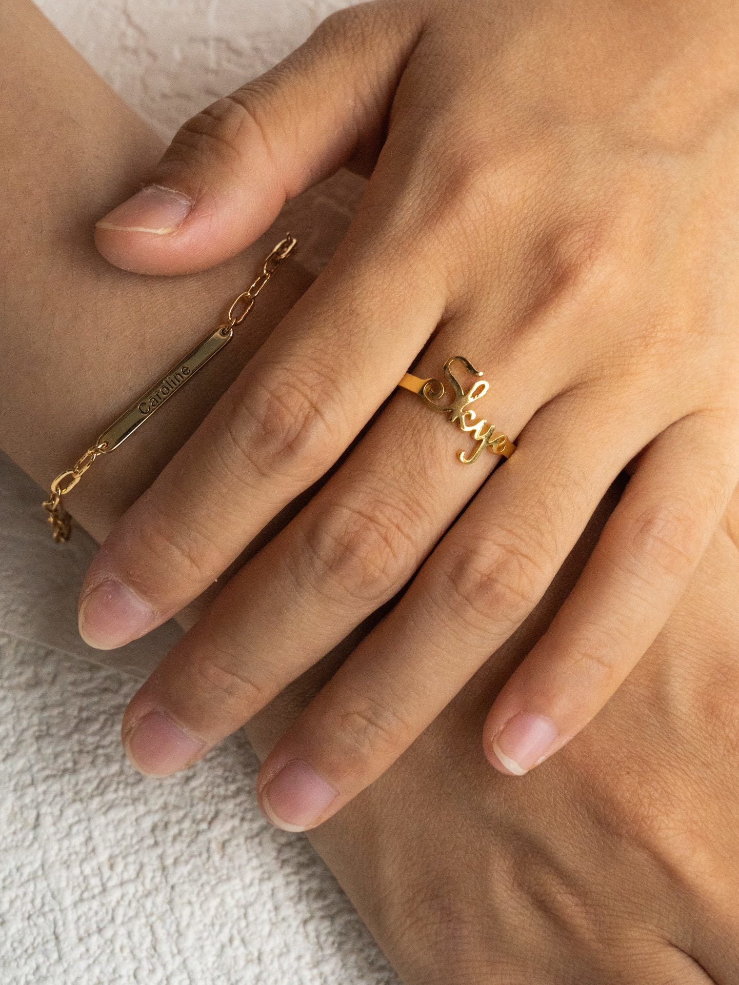 925 silver letter customized ring (packaging not included!!)