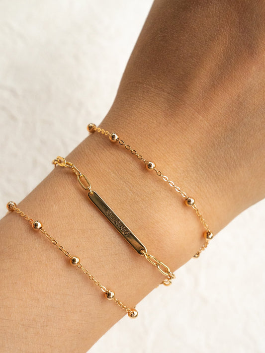925 silver with 18K gold plating and custom lettering bracelet (packaging not included!!)