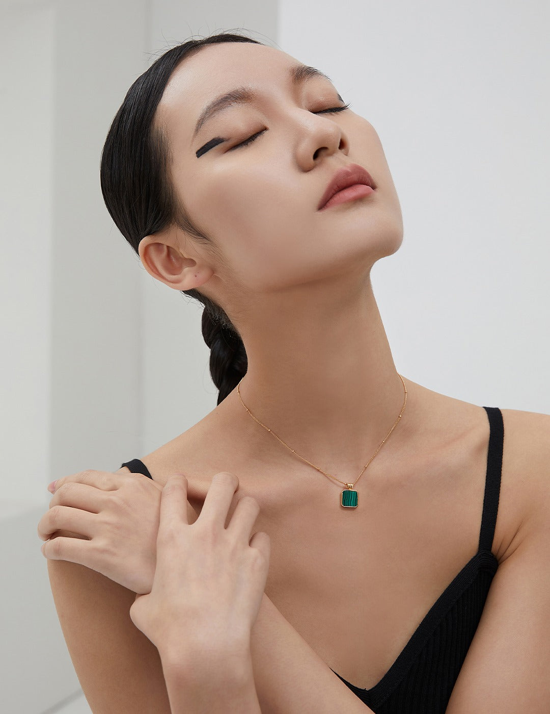 Sterling Silver Malachite Necklace