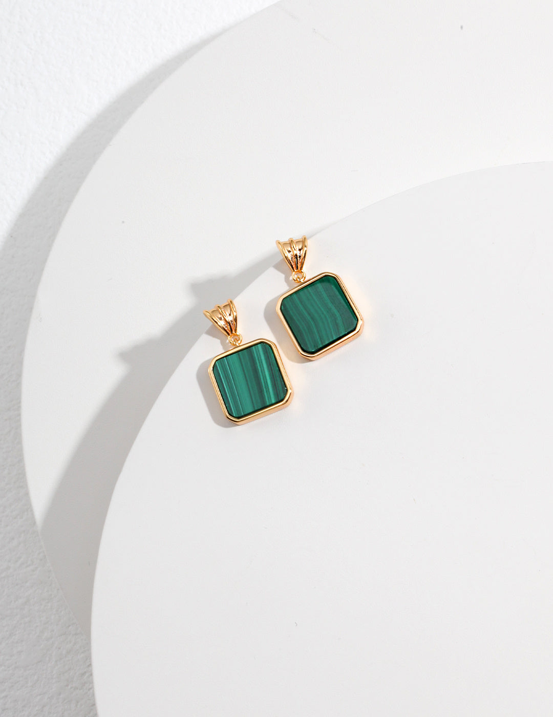 Sterling silver malachite earrings