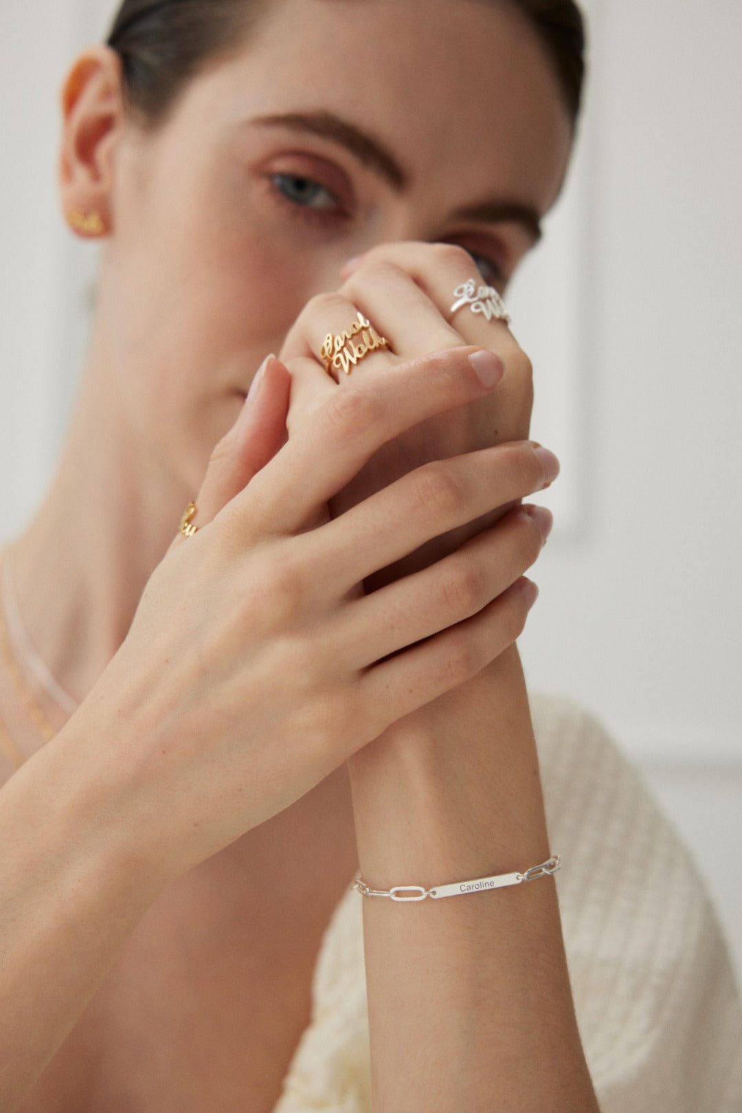 925 silver with 18K gold plating and custom lettering bracelet (packaging not included!!)