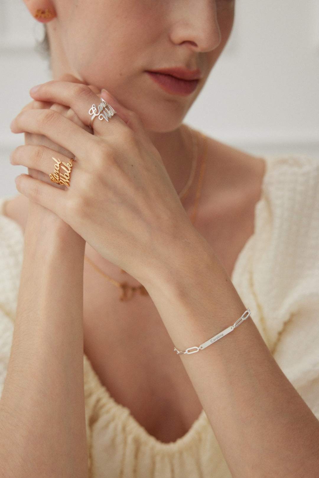 925 silver with 18K gold plating and custom lettering bracelet (packaging not included!!)