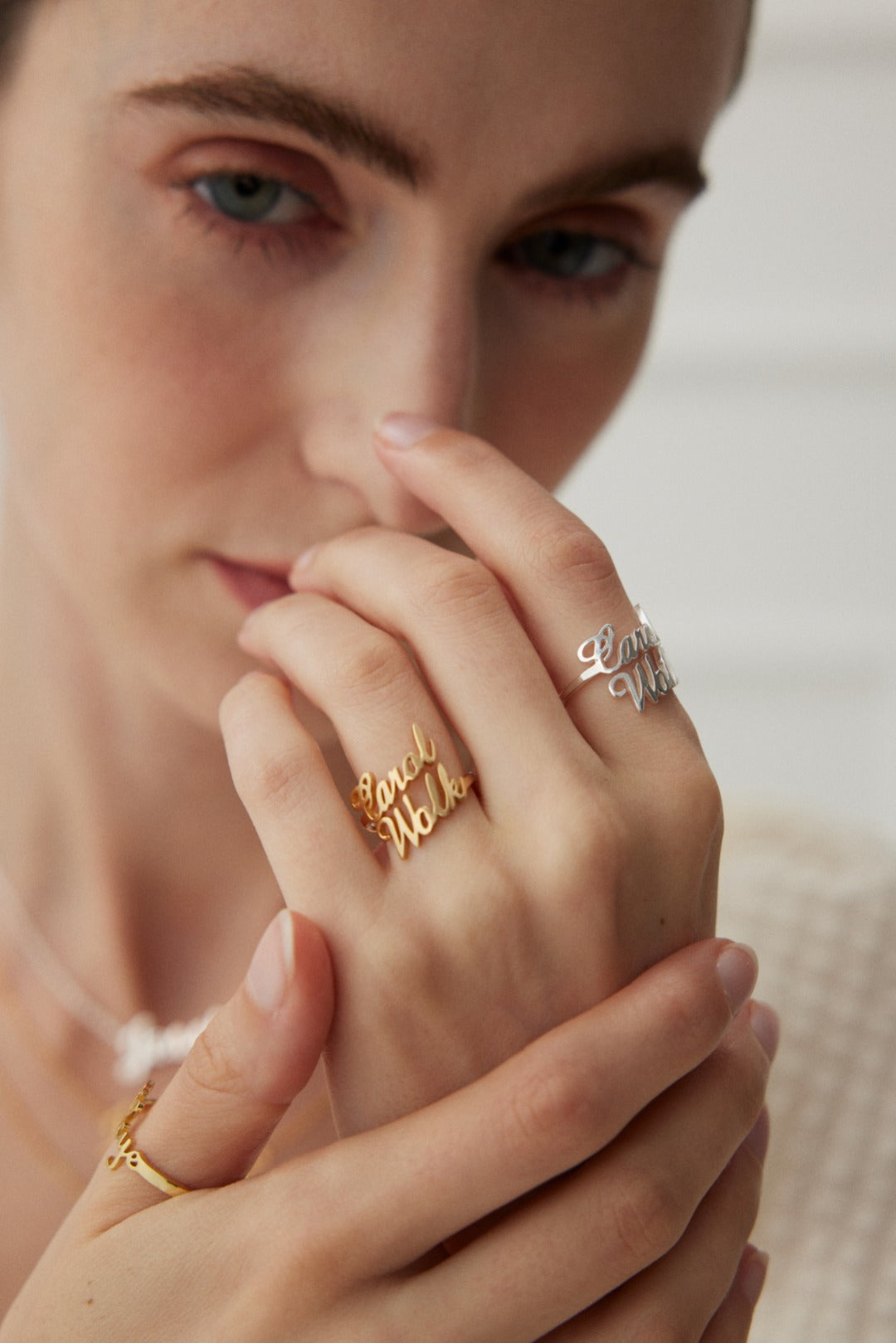 925 silver letter customized ring (packaging not included!!)