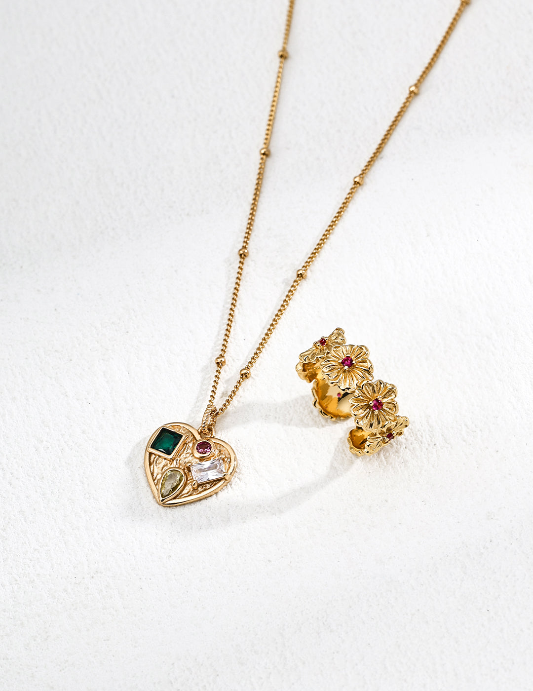 S925 silver retro design zircon heart pendant