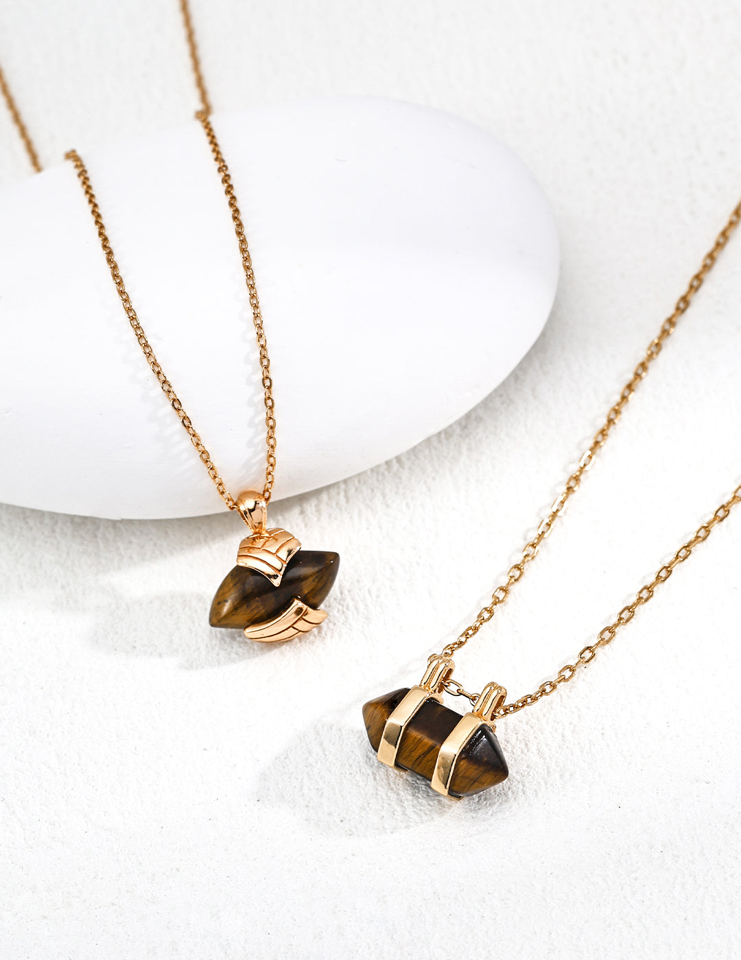 S925 Silver Fashion Vintage Tiger Eye Stone Pendant Necklace