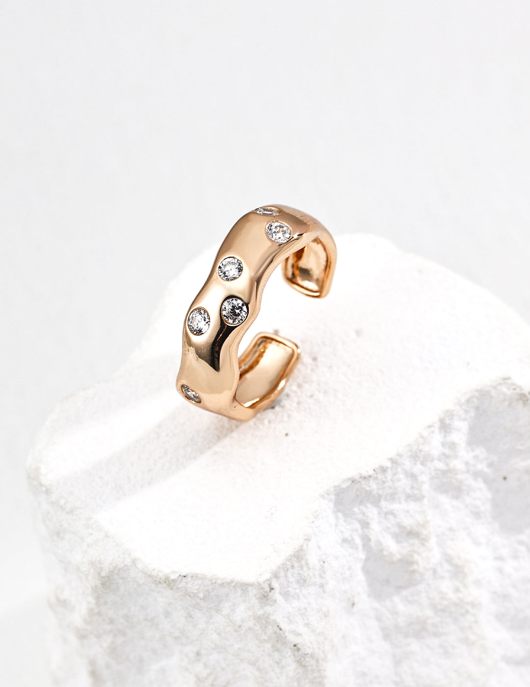 S925 silver simple zircon ring