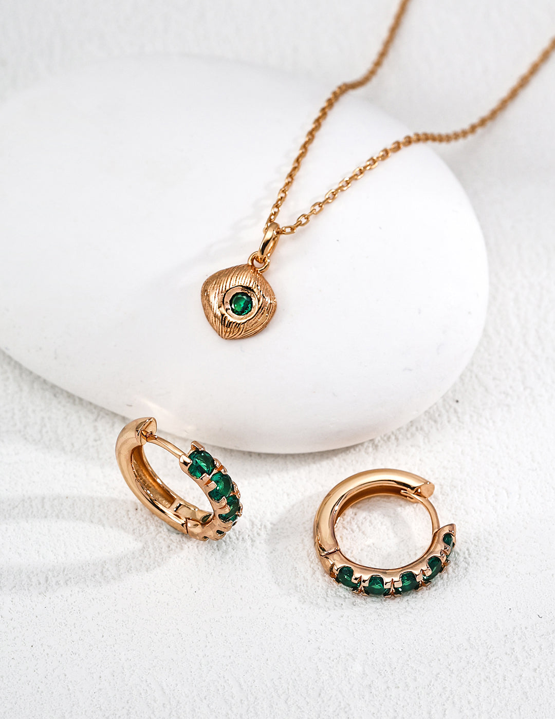 S925 silver vintage frosted green zircon pendant necklace